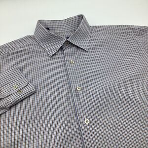 David Donahue Mens Trim Fit Long‎ Sleeve Button Up Shirt Size 17 32/33